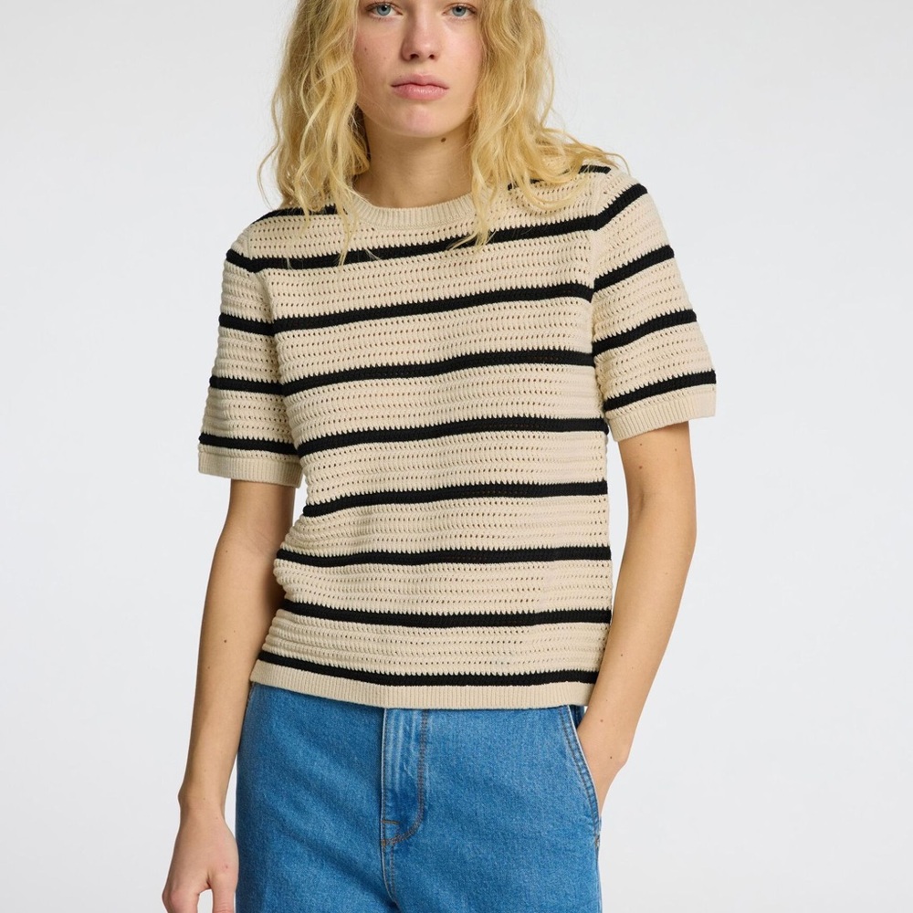 Selected Femme Beige and Black Knit Sweater